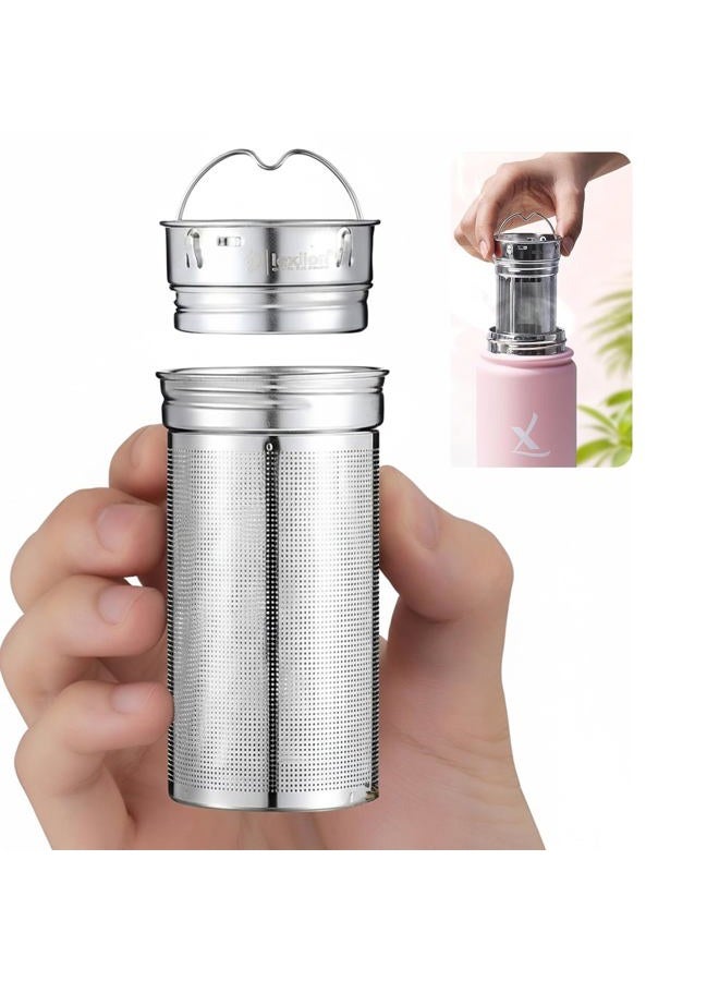 Lexlion Water Bottle Tea Infuser for Loose Leaf Tea — Reusable & Portable Stainless Steel Infuser for Fruit, Coffee, Green Tea, Iced Tea, Herbal Tea, Black Tea — Round Tea Strainers & Filters-(1 Pack) - Image 1