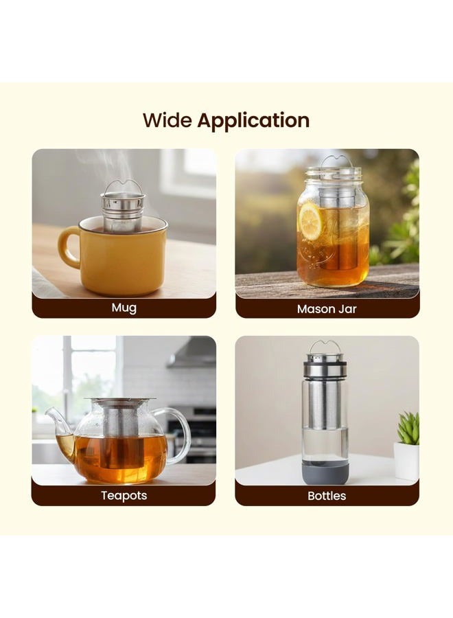 Lexlion Water Bottle Tea Infuser for Loose Leaf Tea — Reusable & Portable Stainless Steel Infuser for Fruit, Coffee, Green Tea, Iced Tea, Herbal Tea, Black Tea — Round Tea Strainers & Filters-(1 Pack) - Image 4
