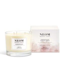 NEOM NEOM- Complete Bliss Scented Candle, 3 Wick | Blush Rose, Lime & Black Pepper | Essential Oil Aromatherapy Candle | Scent to De-Stress 