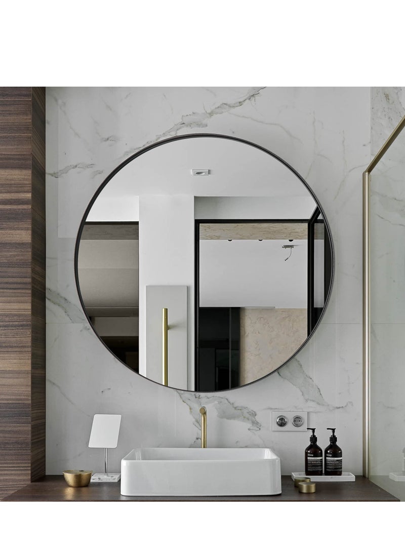 NZONE STORE Elegant circular wall mirror with black frame || 80 cm  - Image 1