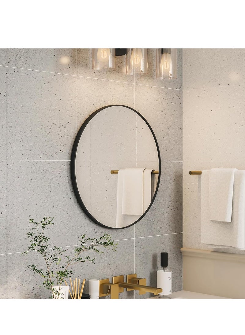 NZONE STORE Elegant circular wall mirror with black frame || 80 cm  - Image 3