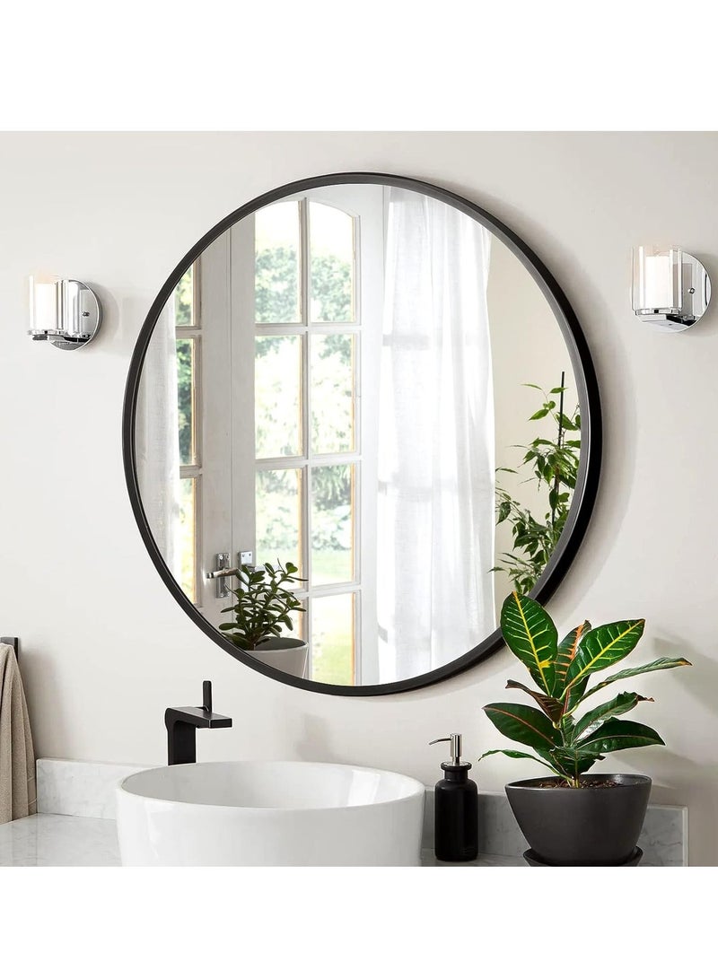 NZONE STORE Luxury Round Wall Mirror with Elegant Modern Design for Entryways, Living Rooms & Bedrooms – Premium Contemporary Interior Accent – Size 80×80 cm - Image 3