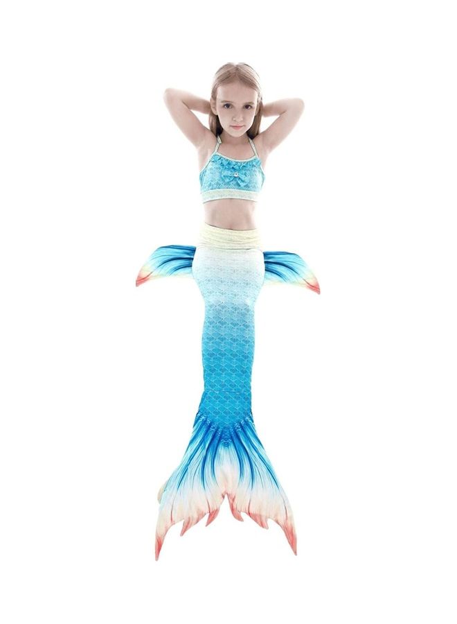 NIBEMINENT 3-Piece Mermaid Swimming Costume Set 120cm - Image 2