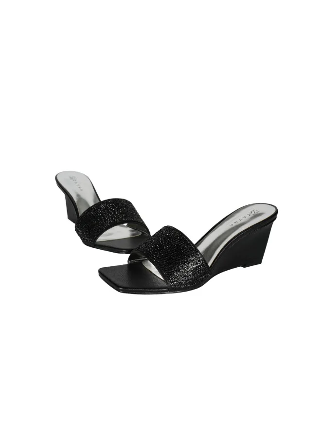 ZAYNA 221-59 Zayna Ladies  Wedge Heel Slip on 18F2248-21 Black