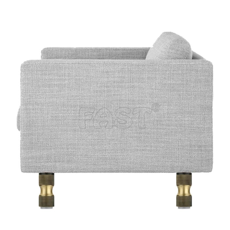 FAST أرجل أريكة دائرية ثقيلة من النحاس العتيق مع وسادات مطاطية لتجهيزات أثاث سرير الأريكة - FSL03 (نحاس ذهبي وأسود، 4 بوصة) - Image 4