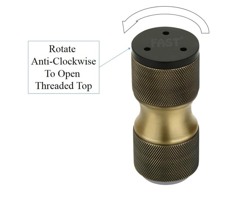 FAST أرجل أريكة دائرية ثقيلة من النحاس العتيق مع وسادات مطاطية لتجهيزات أثاث سرير الأريكة - FSL03 (نحاس ذهبي وأسود، 4 بوصة) - Image 3