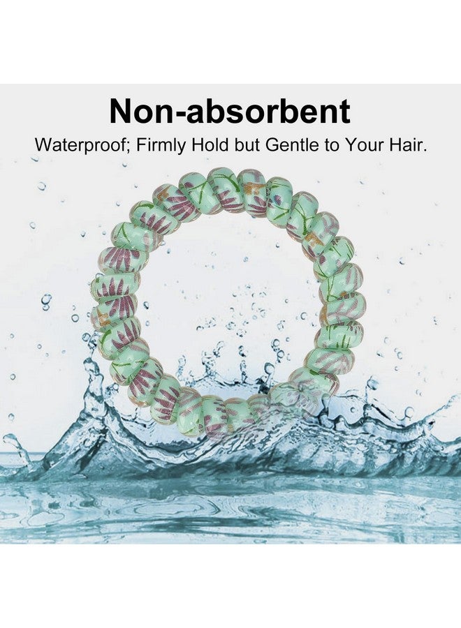JessLab Spiral Hair Ties 10Pcs Assorted Traceless Spiral Hair Ties Cute Plastic Coil Ponytail Holders Nodamage Hair Accessory For Women And Girls Floral  - Image 2