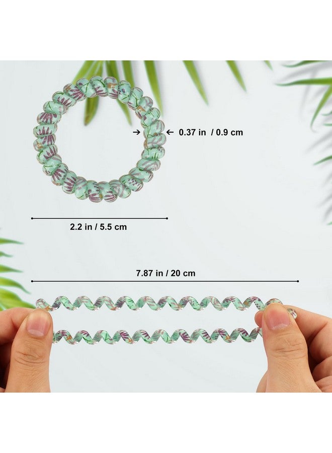 JessLab Spiral Hair Ties 10Pcs Assorted Traceless Spiral Hair Ties Cute Plastic Coil Ponytail Holders Nodamage Hair Accessory For Women And Girls Floral  - Image 5