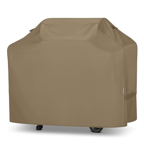 Unicook 55 Inch Grill Cover for Outdoor Grill, Heavy Duty Waterproof Gas BBQ Cover with Sealed Seam, Rip and Fade Resistant Barbecue Covering for Weber Nexgrill Charbroil, Neutral Taupe - Image 1