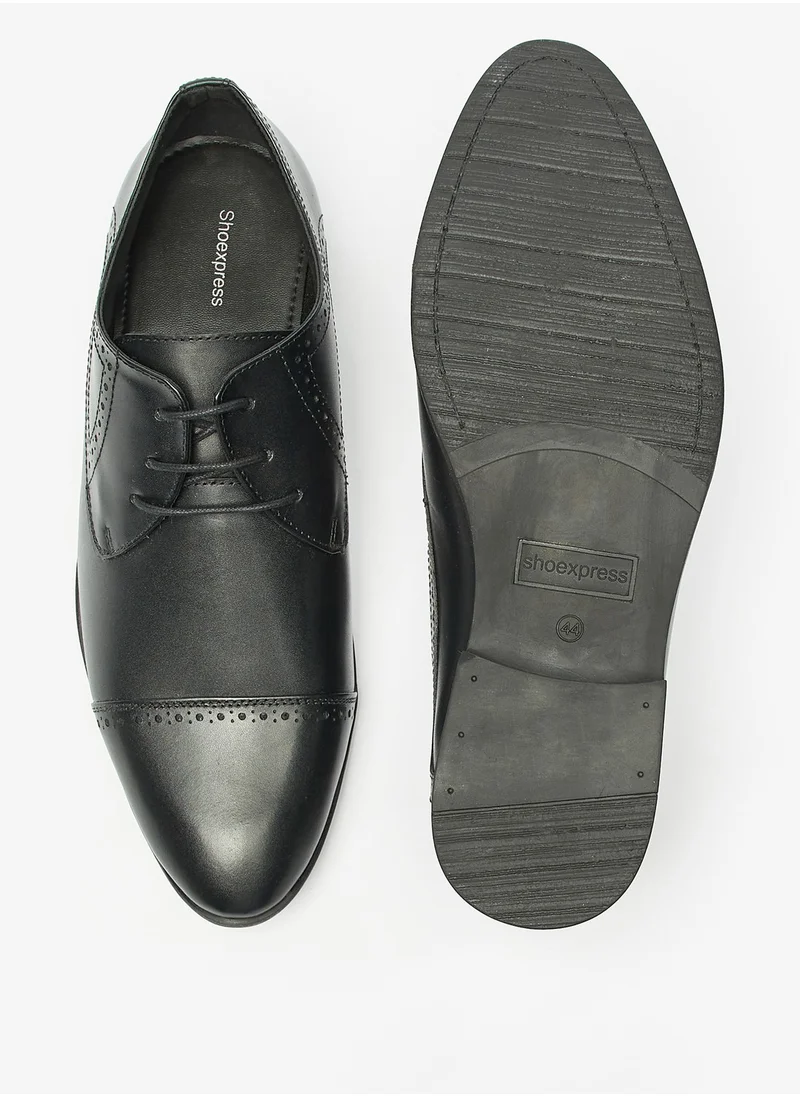 shoexpress Mens Perforated Lace Up Derby Shoes