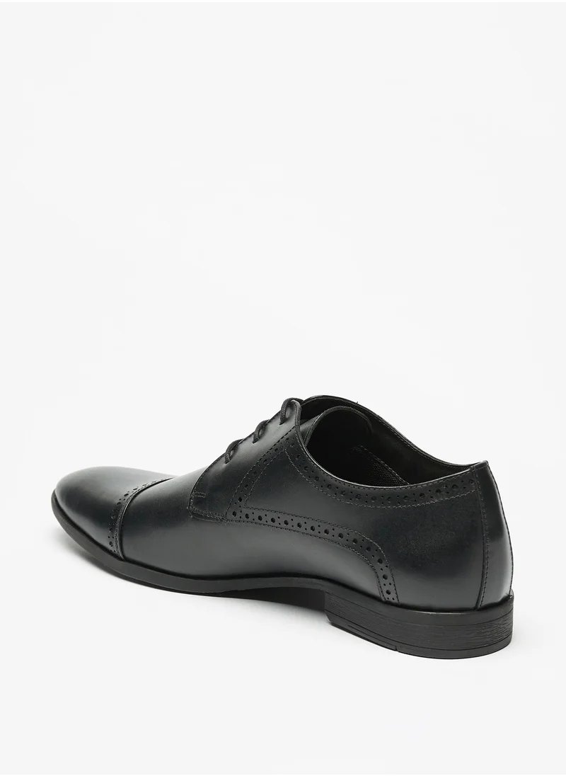 shoexpress Mens Perforated Lace Up Derby Shoes