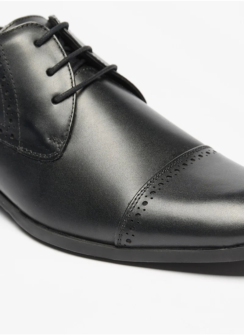 shoexpress Mens Perforated Lace Up Derby Shoes