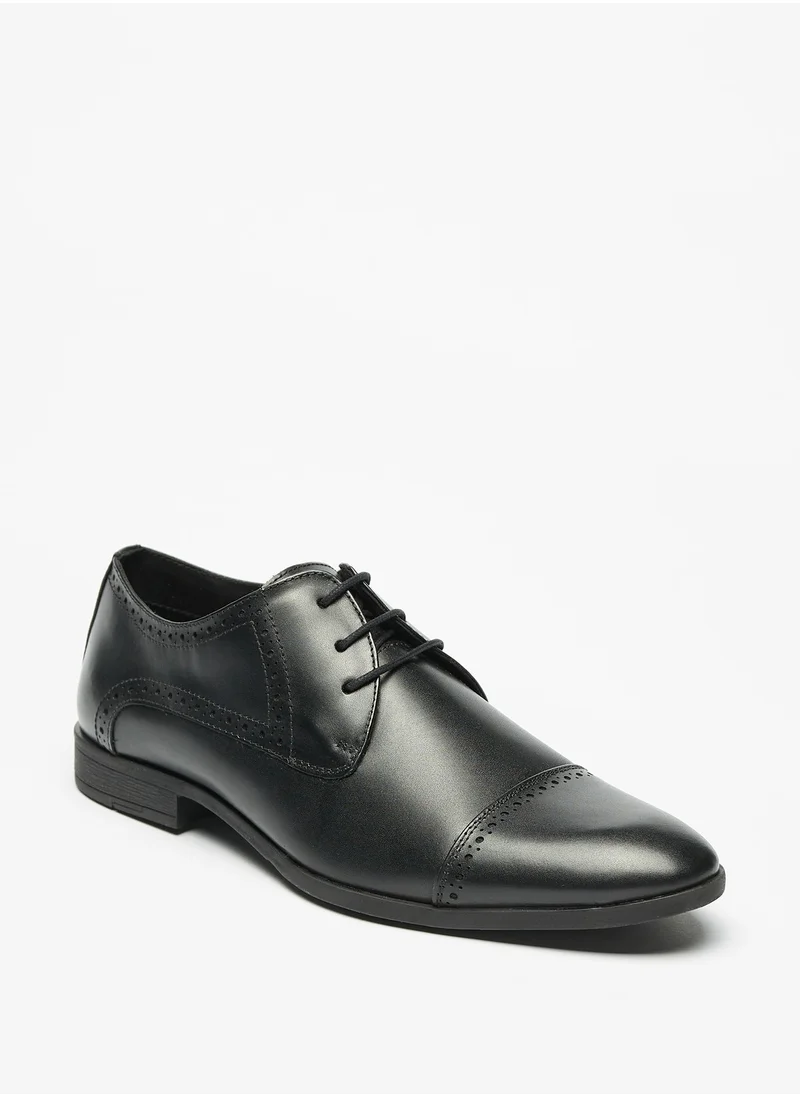 shoexpress Mens Perforated Lace Up Derby Shoes