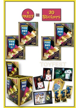 Toyfest Panini Fifa 365 2024 Football Player Stickers Cards - 4 Packs ( 20 Stickers )  - Image 1
