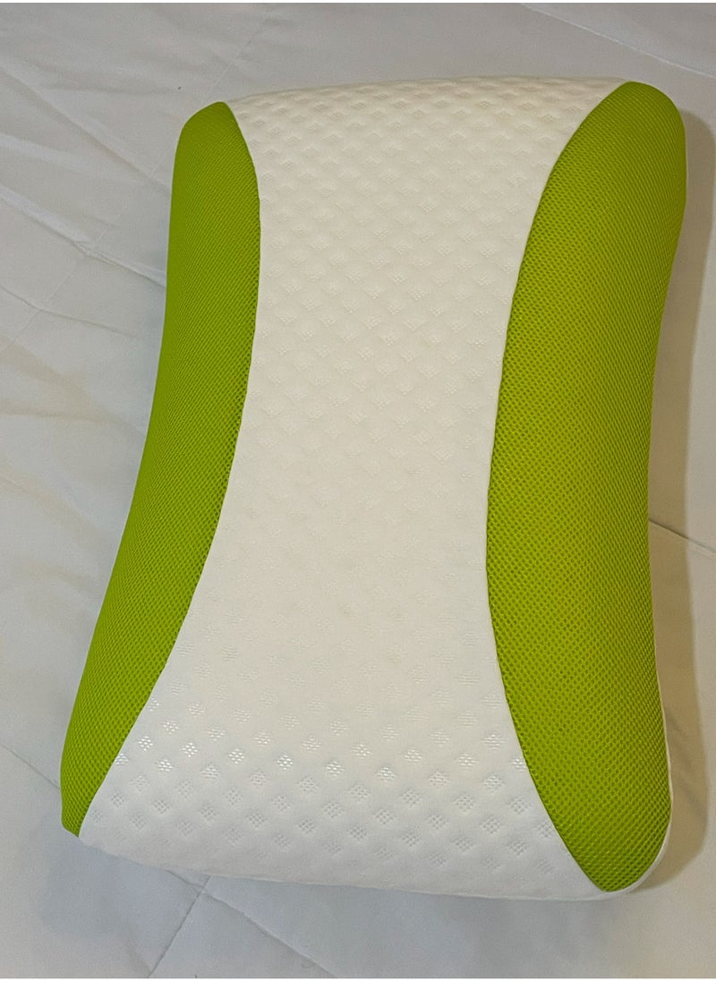 Set Of 2-Aloe Vera Infused Memory Foam Pillow With Removable Cover - Hypoallergenic & Breathable- 60x40x12cm