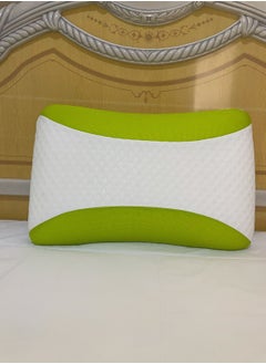 MAXQON Set Of 2-Aloe Vera Infused Memory Foam Pillow With Removable Cover - Hypoallergenic & Breathable- 60x40x12cm  - Image 1