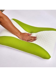 MAXQON Set Of 2-Aloe Vera Infused Memory Foam Pillow With Removable Cover - Hypoallergenic & Breathable- 60x40x12cm  - Image 3