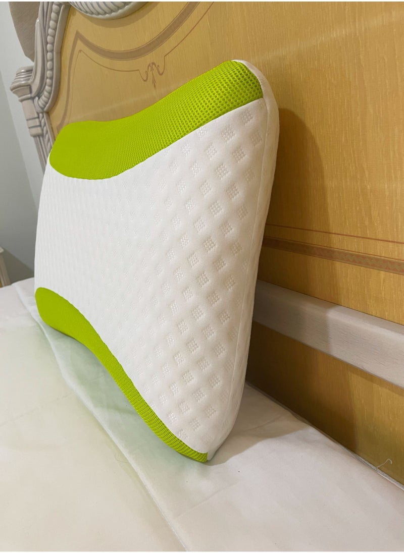 MAXQON - Set Of 2-Aloe Vera Infused Memory Foam Pillow With Removable Cover - Hypoallergenic & Breathable- 60x40x12cm - Image 1