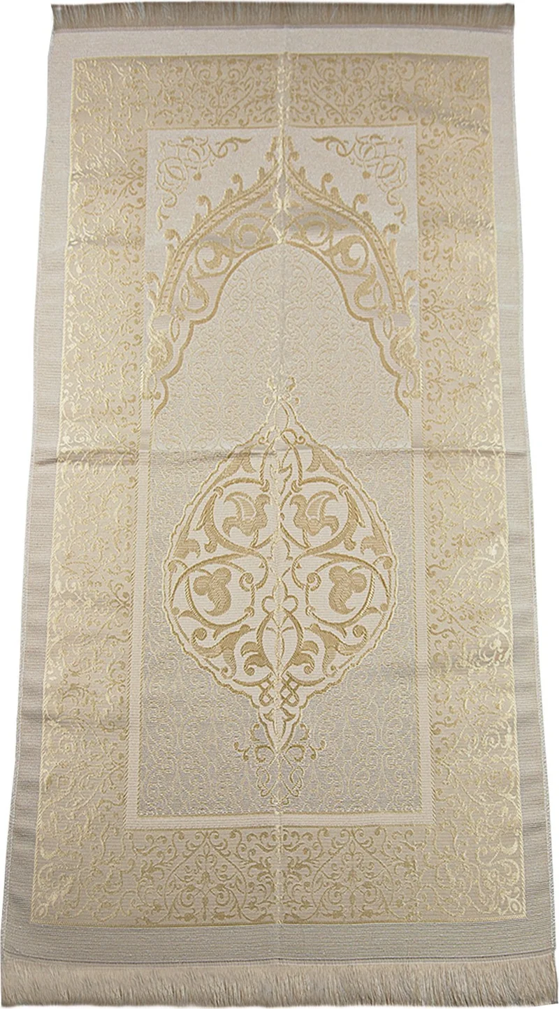 ايهفان Ihvan Canım Special Cylinder Boxed Set with Prayer Mat and Pearl Prayer Beads for My Mother - Cream Color