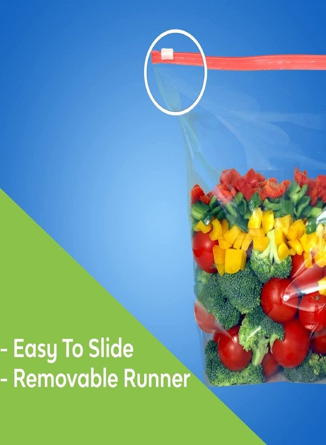 ZUNBELLA Ziplock Pouch Veg Bag, Ziplock Bag For Storage, Freezer RE-USABLE Zipper Bags, Ziplock Plastic Bags For Fridge Food Storage, Zip lock bags Medium Size 9"X10" (22.86cmX25.4cm) transparent-5623 - Image 5