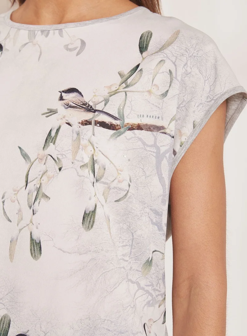 Ted Baker Yasmii Short Sleeve Printed Top