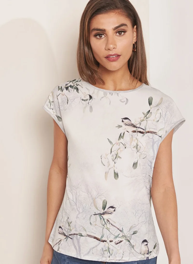 Ted Baker Yasmii Short Sleeve Printed Top