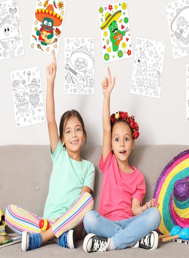 زانماي ملصقات تلوين من زانماي، 30 قطعة، هدايا حفلات مكسيكية، صبار تاكو سومبريرو، جيتار تشيلي، أعمال فنية للرسم لحفلة يوم الاستقلال المكسيكي، أنشطة منزلية وفصلية، اصنعها بنفسك - Image 5