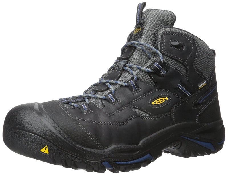 KEEN Utility Men's Braddock Mid Soft Toe Waterproof Work Shoe, Raven/Estate Blue, 8.5 Medium US - Image 1