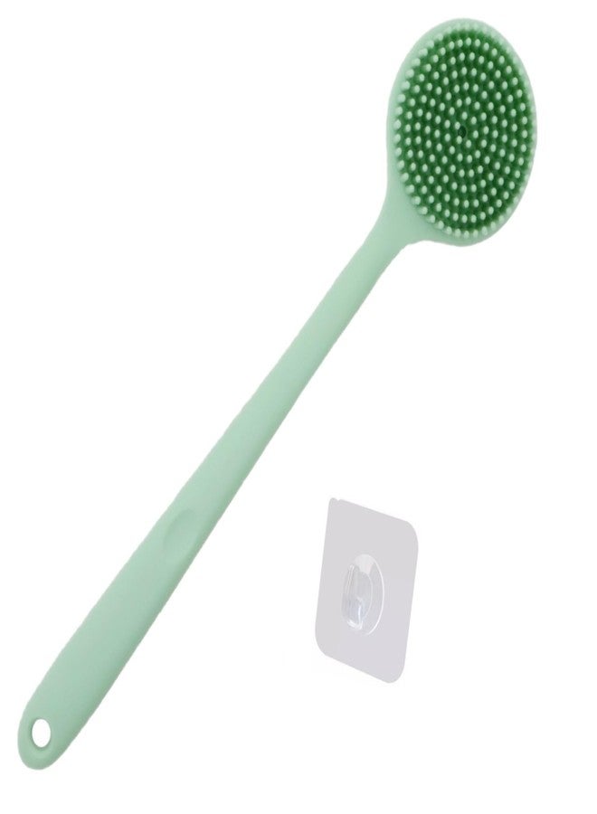 Cinlitek Silicone Body Scrubber - Long Handle Exfoliating Shower Brush for Men, Women & Kids - Free Hook - Image 1