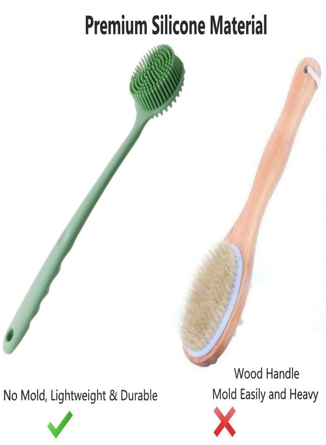 Cinlitek Silicone Body Scrubber - Long Handle Exfoliating Shower Brush for Men, Women & Kids - Free Hook - Image 4