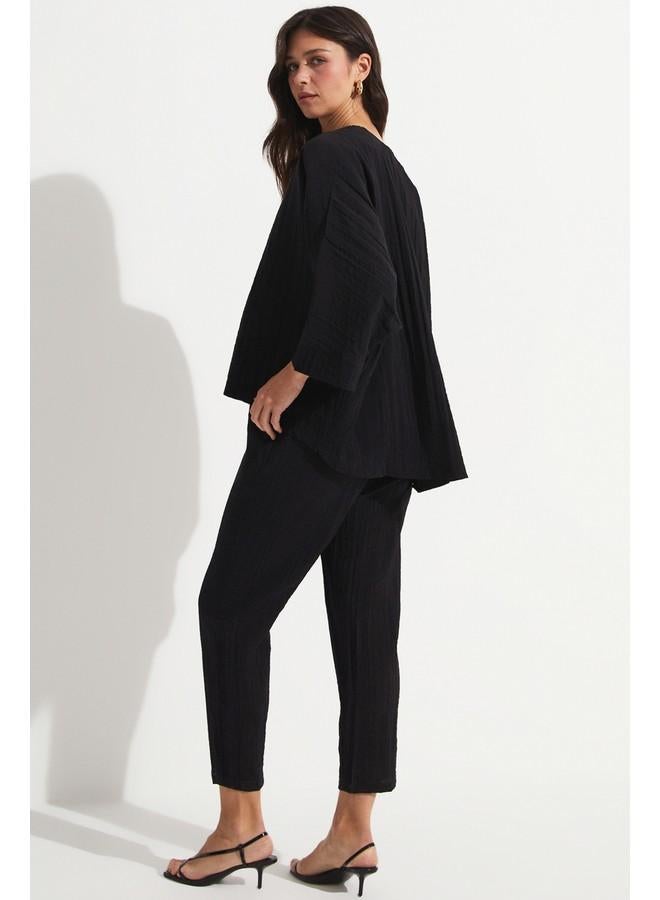 جون طقم بلوزة وبنطلون جوني أسود - Image 5