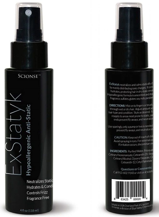 SCIONSE ExStatyk - Anti Static Hypoallergenic Spray, Anti- Frizz, Fragrance Free, unscented - Image 5