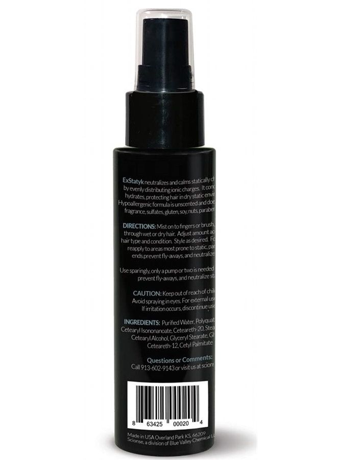 SCIONSE ExStatyk - Anti Static Hypoallergenic Spray, Anti- Frizz, Fragrance Free, unscented - Image 2