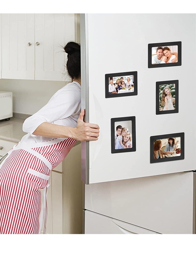 Picture Frame 4x6, 5 Pack Magnetic Photo Frames for Refrigerator, Magnetic Picture Frames suitable for Fridge, Dishwasher, Locker and Office Cabinet, Horizontally or Vertically - Image 2