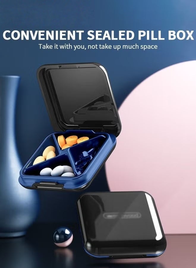 EETU Small Pill Organizer, 4 Times a Day Portable Pill Box, Travel Daily Pill Case, Portable Pill Container for Vitamins, Fish Oils, Supplements - Image 2