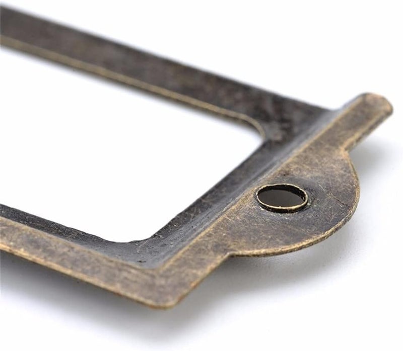 Antique Brass Metal Label Pull Frame File Name Card Holder Cabinet Drawer Box Case Hardware - Image 5