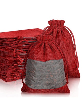40-Pieces 16x23 Cm Linen Burlap Sheer Bag Organza Bag Burlap Bags With Drawstring For Wedding Party Favors Cosmetic Samples Goodies Mesh Pouch (Wine Red) - pzsku/Z733B9D6248060FAB3F19Z/45/_/1698726685/e7569986-747c-4cb3-a8b8-6c0358139edc