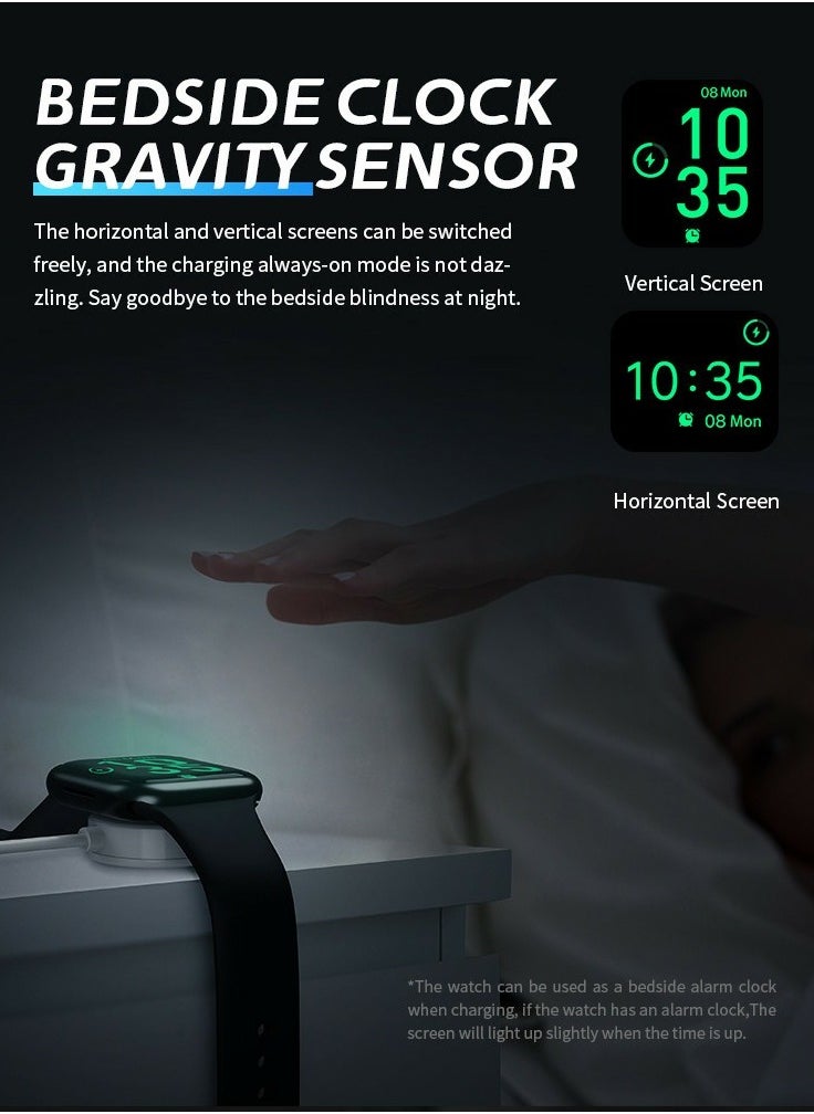 HW7 Max Smartwatch Full Screen WITH NFC Voice Assistant Payment Bluetooth-Call  Black