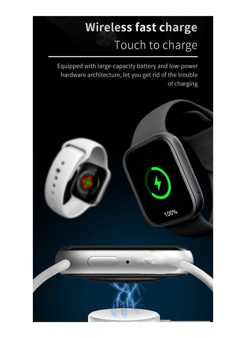 HW7 Max Smartwatch Full Screen WITH NFC Voice Assistant Payment Bluetooth-Call  Black