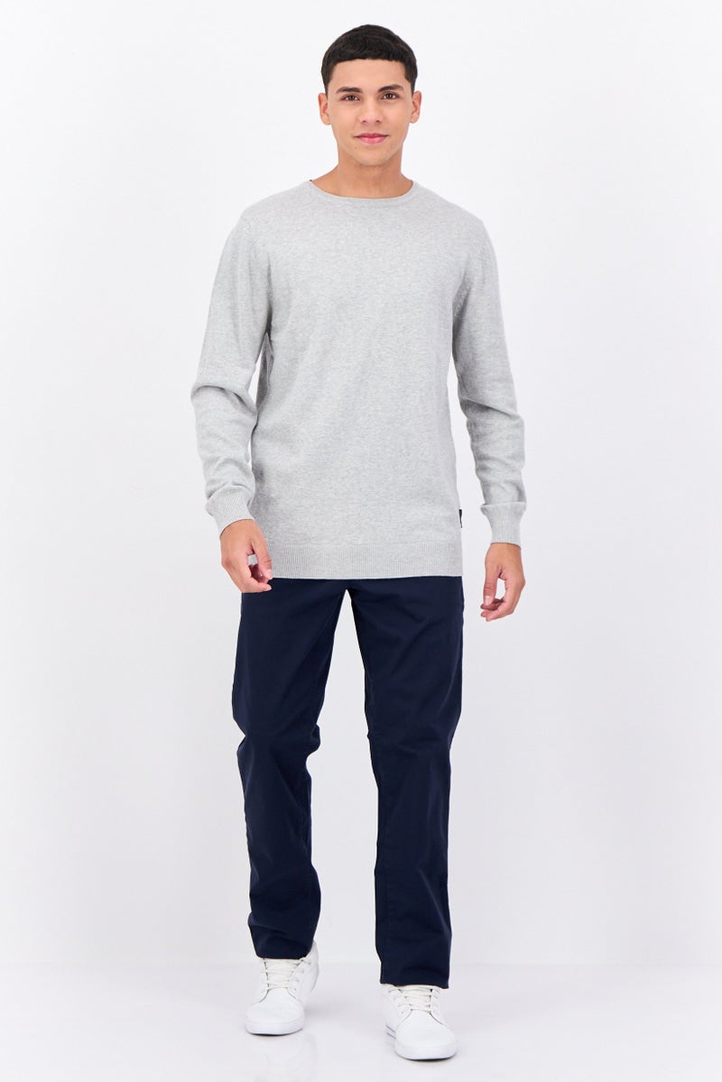 French Connection Men Crew Neck Knitted Long Sleeves Sweatshirt, Grey - Image 4