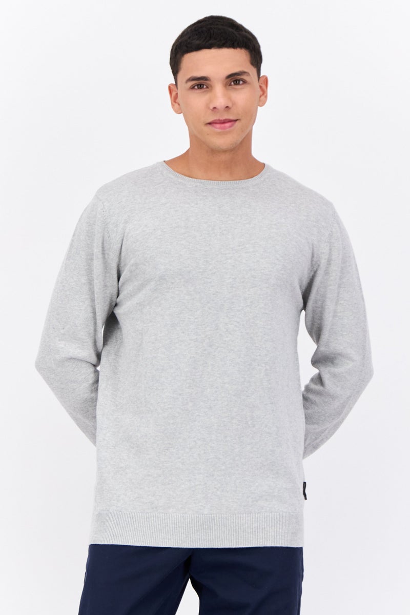 French Connection Men Crew Neck Knitted Long Sleeves Sweatshirt, Grey - Image 1
