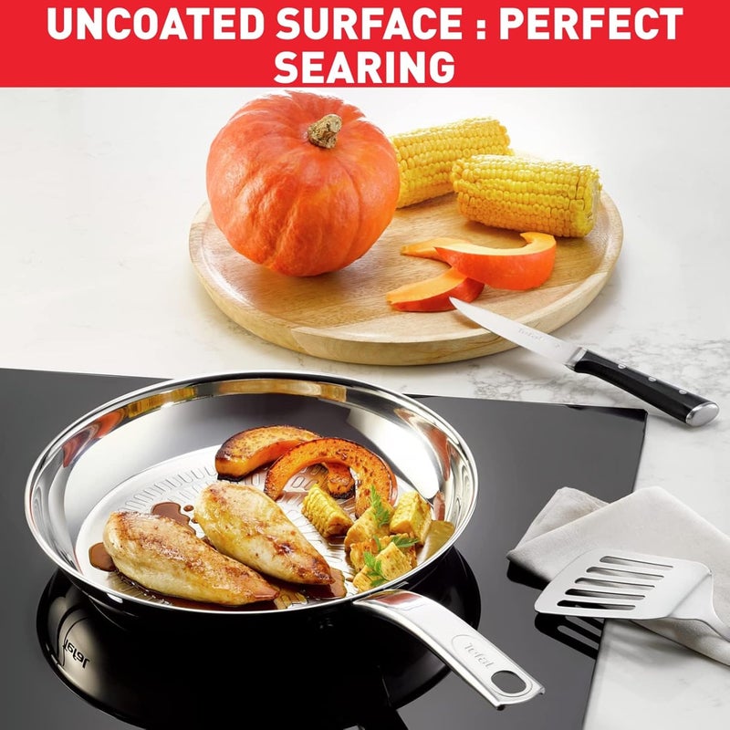 T-fal TEFAL Intuition frypan 28 cm | Premium Stainless Steel 18/10 | Perfect Searing | Easy Release | Robust handle | Induction | 2 Years Warranty | B8590635 - Image 3