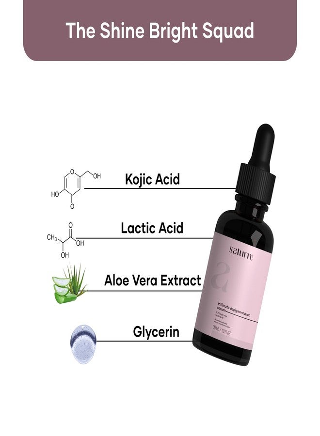 Saturn by GHC سيروم تفتيح المناطق الحساسة من ساتورن بواسطة GHC مدعوم بحمض الكوجيك وحمض اللاكتيك للإبطين والفخذين والمرفقين والظهر والمؤخرة، 30 مل، عبوة من 1 - Image 3