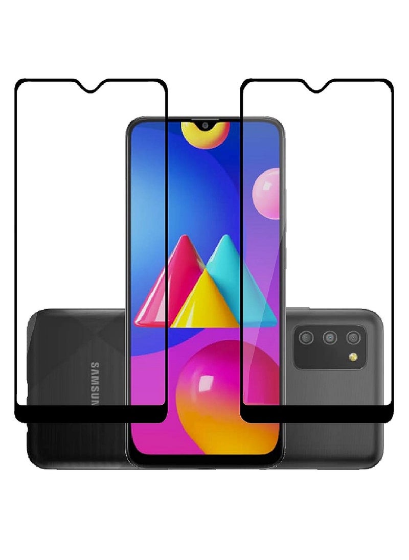 Super 2 Pieces Tempered Glass Screen Protector 5D Designed For Samsung Galaxy M02s Full Glue Edge to Edge Full Screen Coverage And Bubble Free - Image 1