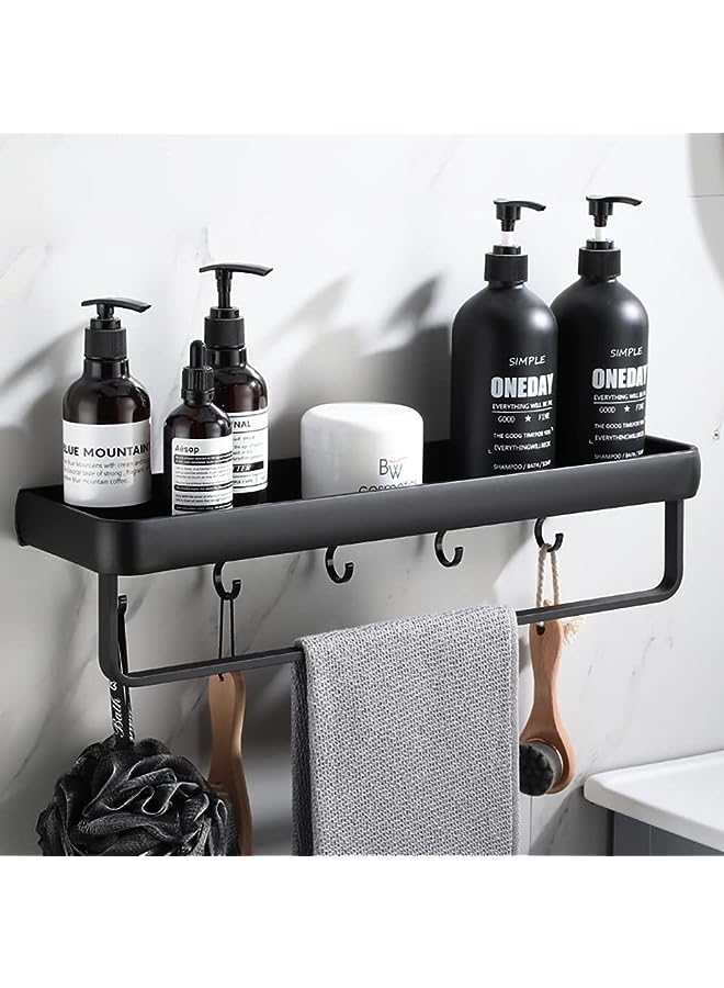 Raxoom Bathroom Shelves with Towel Bar Wall Mounted Storage Shelves, No Drilling Shower Shelf, Rust prevention Wall Mounted Storage Organizer for Bathroom and Kitchen (1-1 Tier) - Image 5