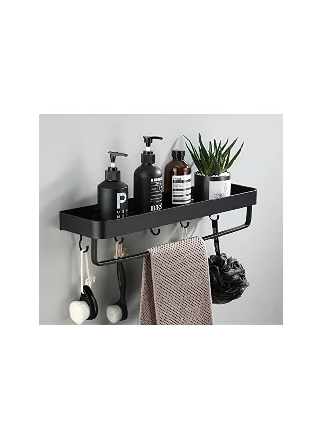Raxoom Bathroom Shelves with Towel Bar Wall Mounted Storage Shelves, No Drilling Shower Shelf, Rust prevention Wall Mounted Storage Organizer for Bathroom and Kitchen (1-1 Tier) - Image 3