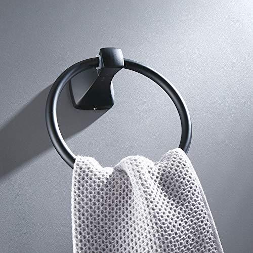 plantex Plantex Space Aluminium Napkin Holder for Wash Basin/Towel Ring/Napkin Hanger/Towel Hanger/Bathroom Accessories (Black Powder Coated)  - Image 3