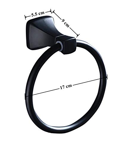 plantex Plantex Space Aluminium Napkin Holder for Wash Basin/Towel Ring/Napkin Hanger/Towel Hanger/Bathroom Accessories (Black Powder Coated)  - Image 4