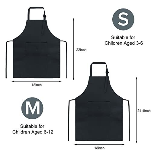 SINLAND Kids Apron with Pocket 2 Pack Adjustable Children Chef Apron for Cooking Baking Painting (M: 6-12 Years)… - Image 5