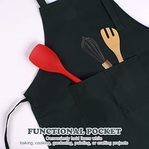 SINLAND Kids Apron with Pocket 2 Pack Adjustable Children Chef Apron for Cooking Baking Painting (M: 6-12 Years)… - Image 2